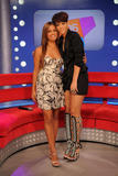 Rihanna shows her legs in black mini dress on BET's 106 & Park at the BET Studios in New York City