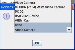 The new installed source "USB 2861 Device" was available. I selected USB 2861 Device webcam.