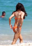 Kate Beckinsale - Orange Bikini Candids on the Beach in Cabo in Mexico